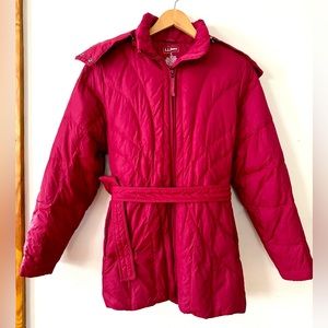 LL Bean GOOSE Red Down Women Size Small